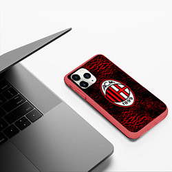 Чехол iPhone 11 Pro матовый Ac milan фк милан logo, цвет: 3D-красный — фото 2