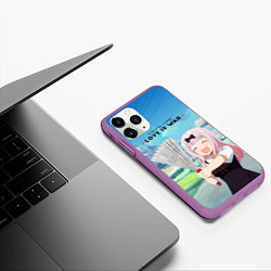 Чехол iPhone 11 Pro матовый Love is war, цвет: 3D-фиолетовый — фото 2