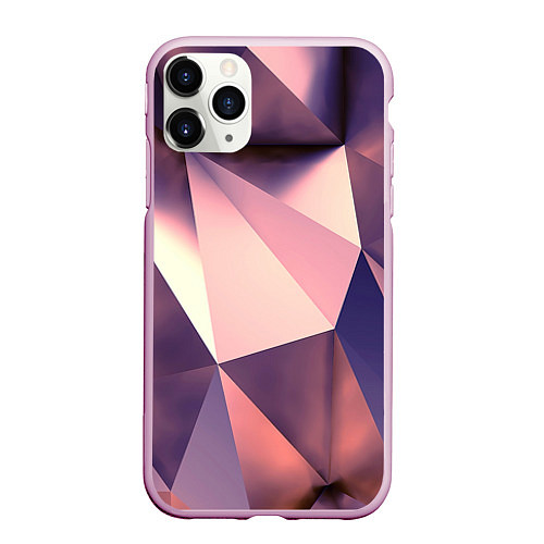 Чехол iPhone 11 Pro матовый Кристальная мозаика / 3D-Розовый – фото 1