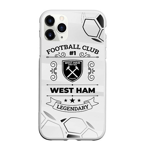 Чехол iPhone 11 Pro матовый West Ham Football Club Number 1 Legendary / 3D-Белый – фото 1