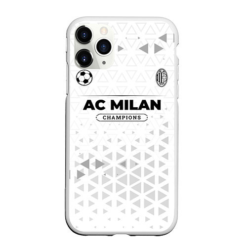 Чехол iPhone 11 Pro матовый AC Milan Champions Униформа / 3D-Белый – фото 1