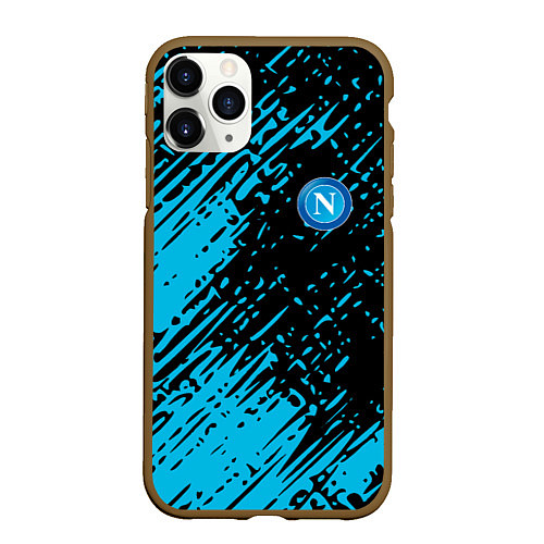 Чехол iPhone 11 Pro матовый Napoli голубая textura / 3D-Коричневый – фото 1