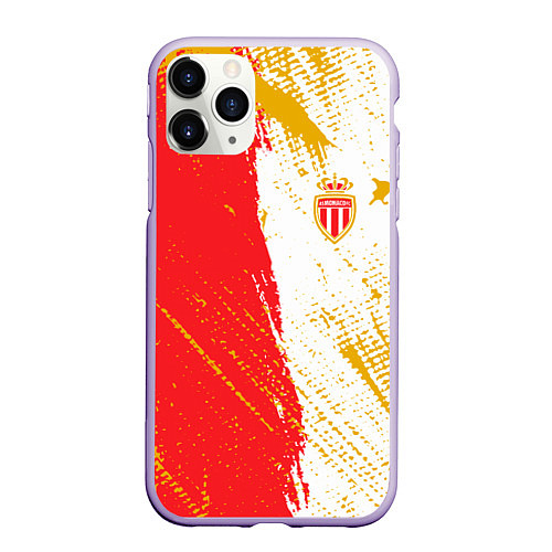 Чехол iPhone 11 Pro матовый Fc monaco фк монако краска / 3D-Светло-сиреневый – фото 1