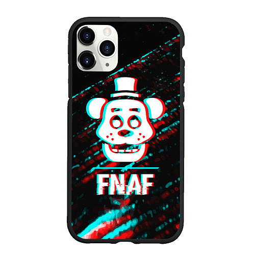 Чехол iPhone 11 Pro матовый FNAF в стиле Glitch Баги Графики на темном фоне / 3D-Черный – фото 1