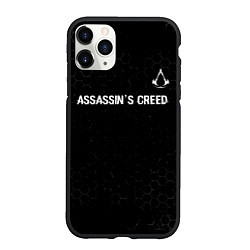 Чехол iPhone 11 Pro матовый Assassins Creed Glitch на темном фоне