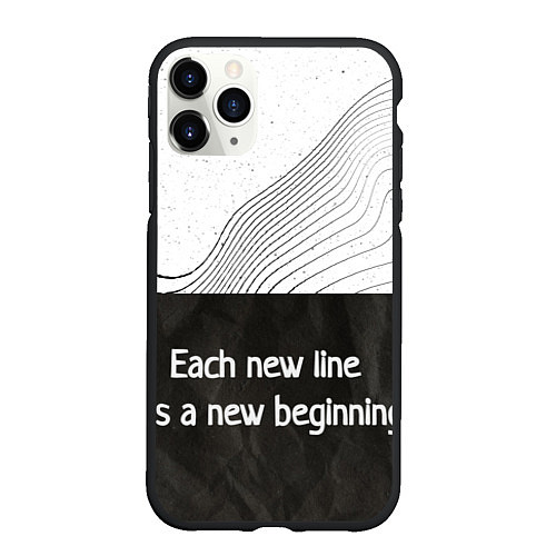 Чехол iPhone 11 Pro матовый Линии жизни Life lines / 3D-Черный – фото 1