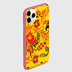 Чехол iPhone 11 Pro матовый Хохломская Роспись Цветы, цвет: 3D-малиновый — фото 2