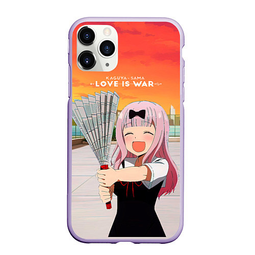 Чехол iPhone 11 Pro матовый Love is war Госпожа Кагуя / 3D-Светло-сиреневый – фото 1