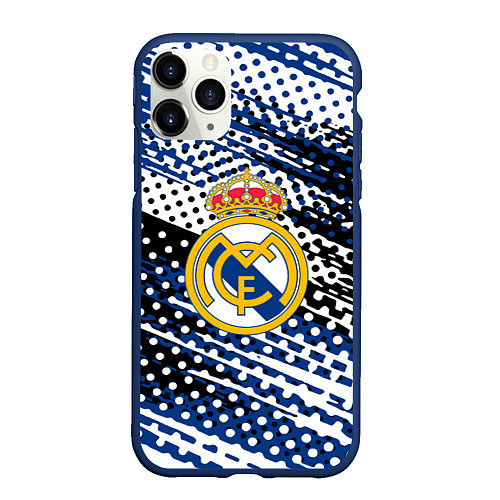 Чехол iPhone 11 Pro матовый Real madrid Реал Мадрид краски / 3D-Тёмно-синий – фото 1