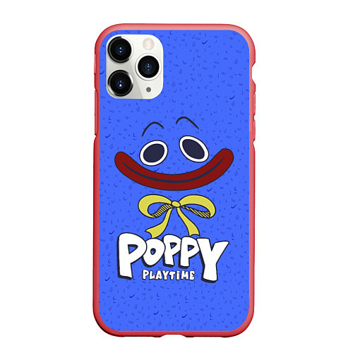 Чехол iPhone 11 Pro матовый Poppy Playtime Huggy Wuggy / 3D-Красный – фото 1