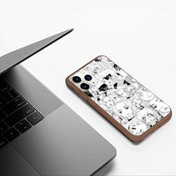Чехол iPhone 11 Pro матовый Tokyo Revengers паттерн, цвет: 3D-коричневый — фото 2