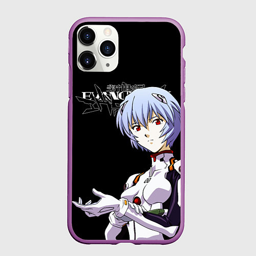 Чехол iPhone 11 Pro матовый АЯНАМИ РЕЙ ЕВА-00 ЕВАНГЕЛИОН / 3D-Фиолетовый – фото 1