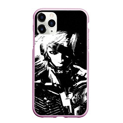 Чехол iPhone 11 Pro матовый METAL GEAR RISING - ЧБ ГЕРОЙ, цвет: 3D-розовый