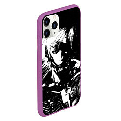 Чехол iPhone 11 Pro матовый METAL GEAR RISING - ЧБ ГЕРОЙ, цвет: 3D-фиолетовый — фото 2