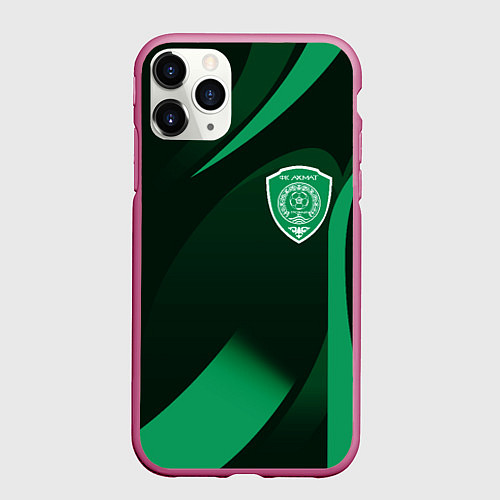 Чехол iPhone 11 Pro матовый Футбольный клуб АХМАТ ЧЕЧНЯ / 3D-Малиновый – фото 1