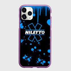 Чехол iPhone 11 Pro матовый Нилето niletto потёки и капли краски, цвет: 3D-фиолетовый