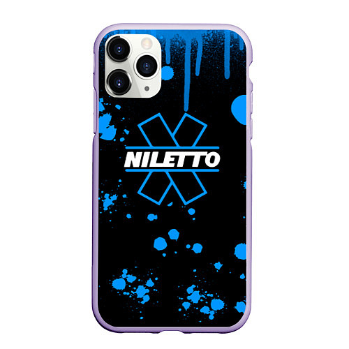 Чехол iPhone 11 Pro матовый Нилето niletto потёки и капли краски / 3D-Светло-сиреневый – фото 1
