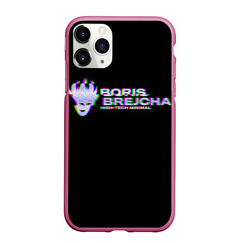 Чехол iPhone 11 Pro матовый Borij Brejcha Glitch / 3D-Малиновый – фото 1