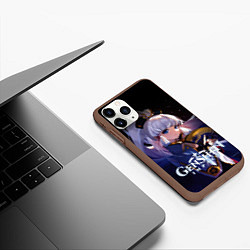 Чехол iPhone 11 Pro матовый Камисато Аяка - наследницей семьи Камисато, цвет: 3D-коричневый — фото 2