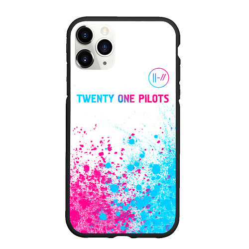 Чехол iPhone 11 Pro матовый Twenty One Pilots Neon Gradient / 3D-Черный – фото 1