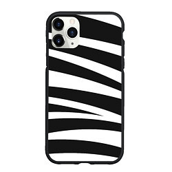 Чехол iPhone 11 Pro матовый Зебра чёрные и белые полосы, цвет: 3D-черный