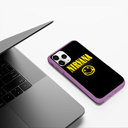 Чехол iPhone 11 Pro матовый NIRVANA соты, цвет: 3D-фиолетовый — фото 2