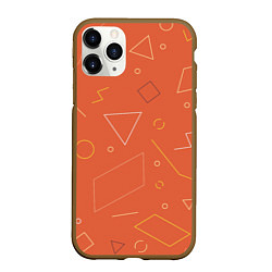Чехол iPhone 11 Pro матовый Геометрические Фигуры На Оранжевом Фоне