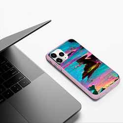 Чехол iPhone 11 Pro матовый Multicolored vanguard glitch, цвет: 3D-розовый — фото 2