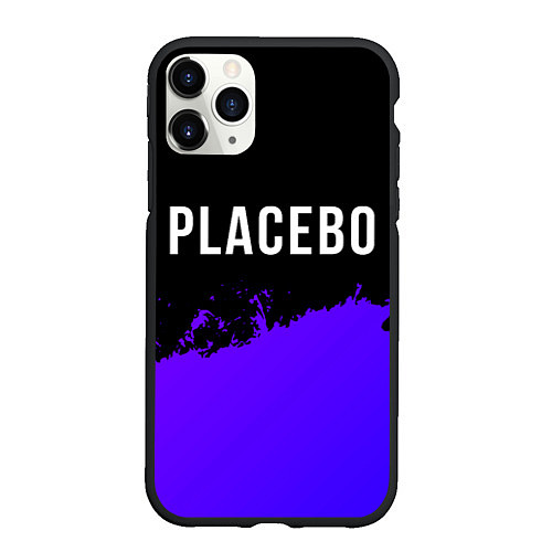 Чехол iPhone 11 Pro матовый Placebo Purple Grunge / 3D-Черный – фото 1