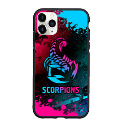 Чехол iPhone 11 Pro матовый Scorpions Neon Gradient