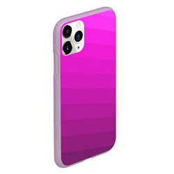 Чехол iPhone 11 Pro матовый Розовый неоновый полосатый узор Pink neon, цвет: 3D-сиреневый — фото 2