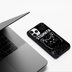 Чехол iPhone 11 Pro матовый Группа Stigmata и Рок Кот, цвет: 3D-черный — фото 2