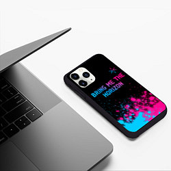 Чехол iPhone 11 Pro матовый Bring Me the Horizon Neon Gradient, цвет: 3D-черный — фото 2