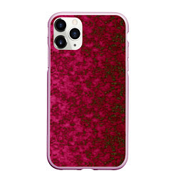 Чехол iPhone 11 Pro матовый Мраморная красная текстура камня red marble