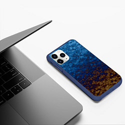 Чехол iPhone 11 Pro матовый Marble texture blue brown color, цвет: 3D-тёмно-синий — фото 2