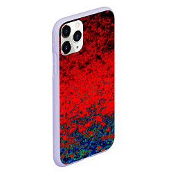Чехол iPhone 11 Pro матовый Абстрактный узор мраморный красно-синий, цвет: 3D-светло-сиреневый — фото 2