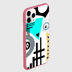 Чехол iPhone 11 Pro матовый Абстрактный современный дизайн, цвет: 3D-малиновый — фото 2