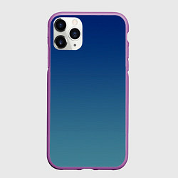 Чехол iPhone 11 Pro матовый Текстурированный сине-бирюзовый градиент, цвет: 3D-фиолетовый