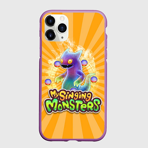 Чехол iPhone 11 Pro матовый My Singing Monsters Вужас / 3D-Фиолетовый – фото 1