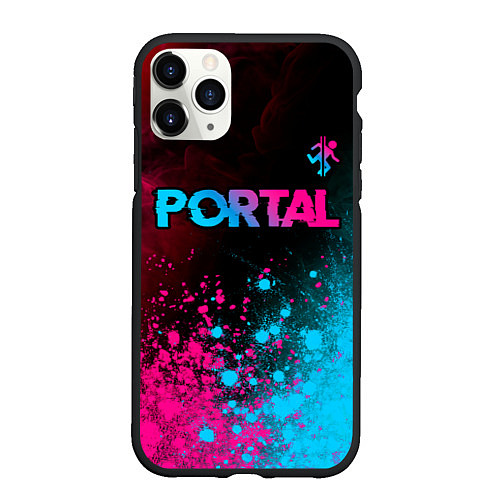 Чехол iPhone 11 Pro матовый Portal Neon Gradient / 3D-Черный – фото 1