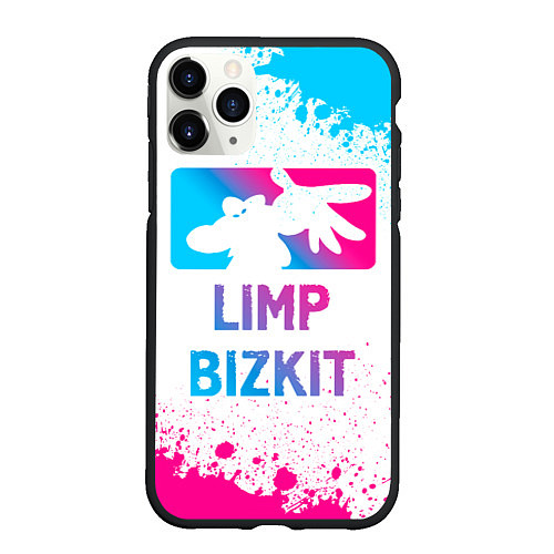 Чехол iPhone 11 Pro матовый Limp Bizkit Neon Gradient / 3D-Черный – фото 1