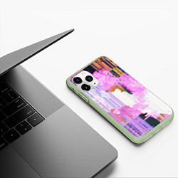 Чехол iPhone 11 Pro матовый Glitch art Fashion trend, цвет: 3D-салатовый — фото 2