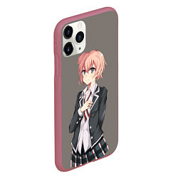 Чехол iPhone 11 Pro матовый Юи Юигахама OreGairu, цвет: 3D-малиновый — фото 2