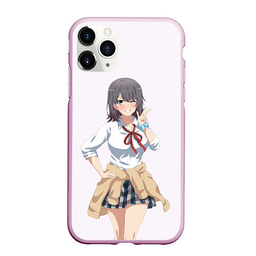 Чехол iPhone 11 Pro матовый МЭГУРИ ШИРОМЭГУРИ OreGairu / 3D-Розовый – фото 1