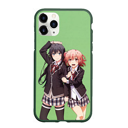 Чехол iPhone 11 Pro матовый Юи и Юкино OreGairu, цвет: 3D-темно-зеленый