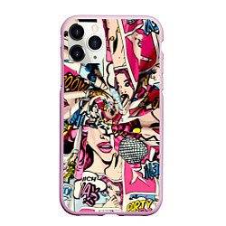 Чехол iPhone 11 Pro матовый Twisted pop atr pattern, цвет: 3D-розовый