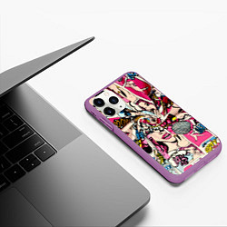 Чехол iPhone 11 Pro матовый Twisted pop atr pattern, цвет: 3D-фиолетовый — фото 2