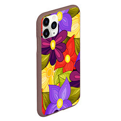 Чехол iPhone 11 Pro матовый MULTICOLORED PANSIES, цвет: 3D-коричневый — фото 2