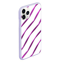 Чехол iPhone 11 Pro матовый Блестящая сиреневая диагональ, цвет: 3D-светло-сиреневый — фото 2
