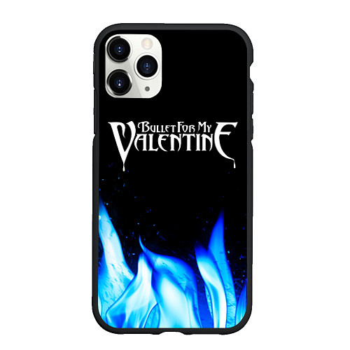 Чехол iPhone 11 Pro матовый Bullet For My Valentine Blue Fire / 3D-Черный – фото 1
